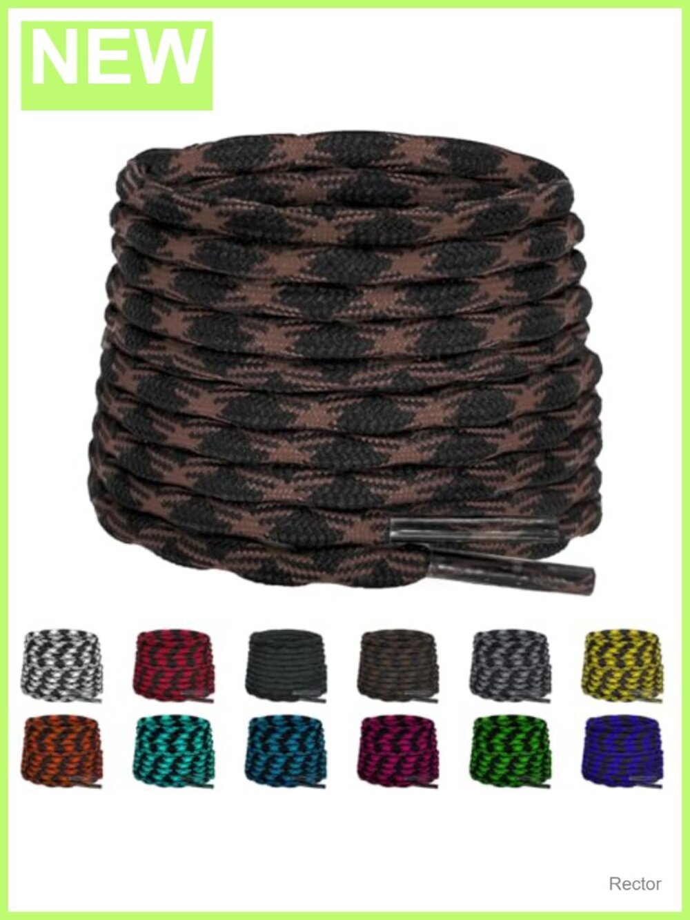 Heavy Duty Hiking Boot Laces Round Work Boot Shoelaces 4mm Polyester Non Slip